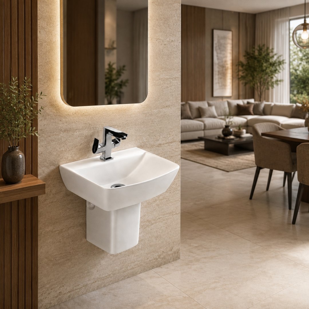 CAPRI with pedestal Washbasin with Pedestal Wash Basin - My Home Studio